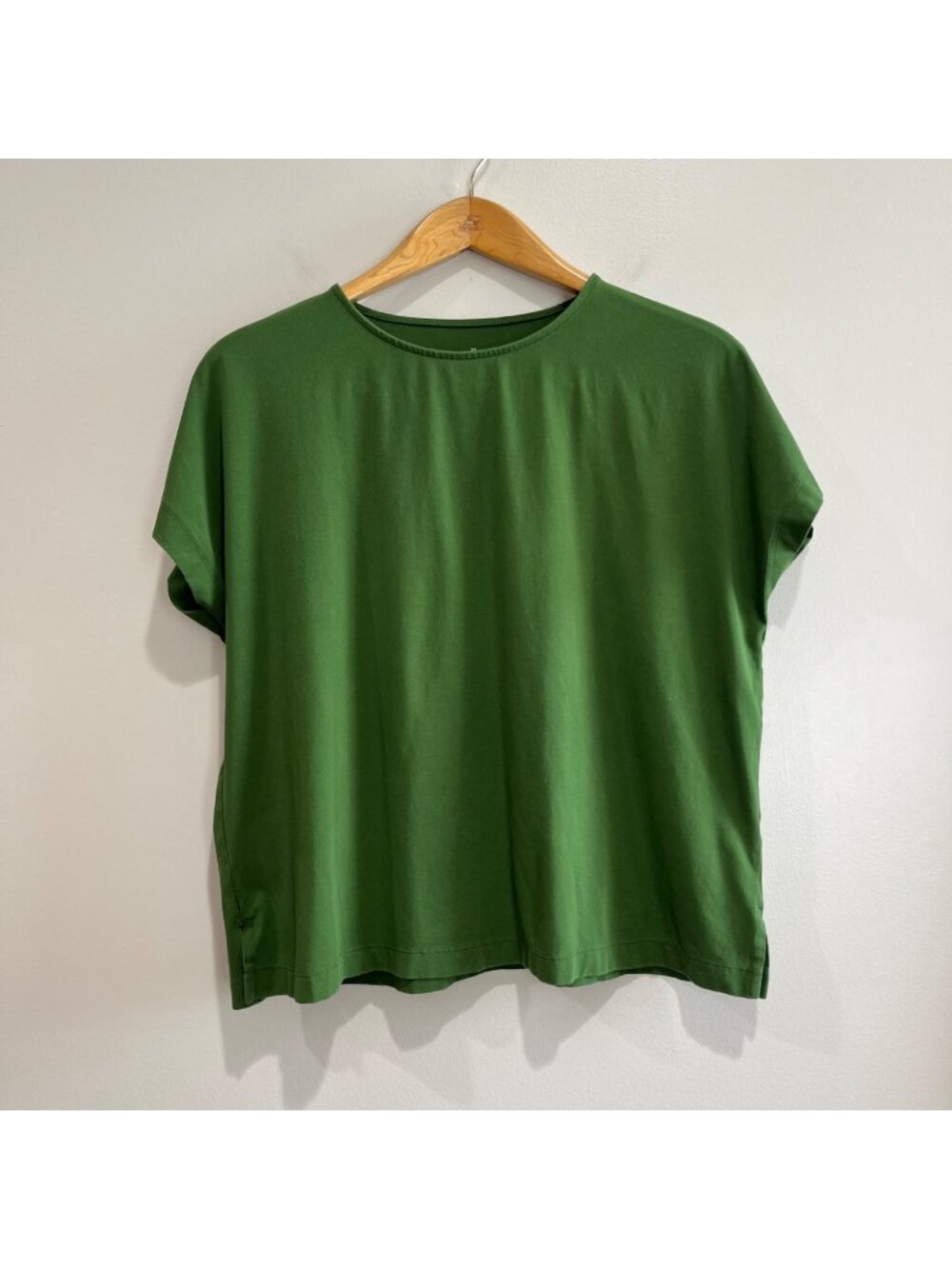 J. Jill Luxe Supima Cotton Relaxed Fit T-Shirt Womens L Green Dolman Sleeve